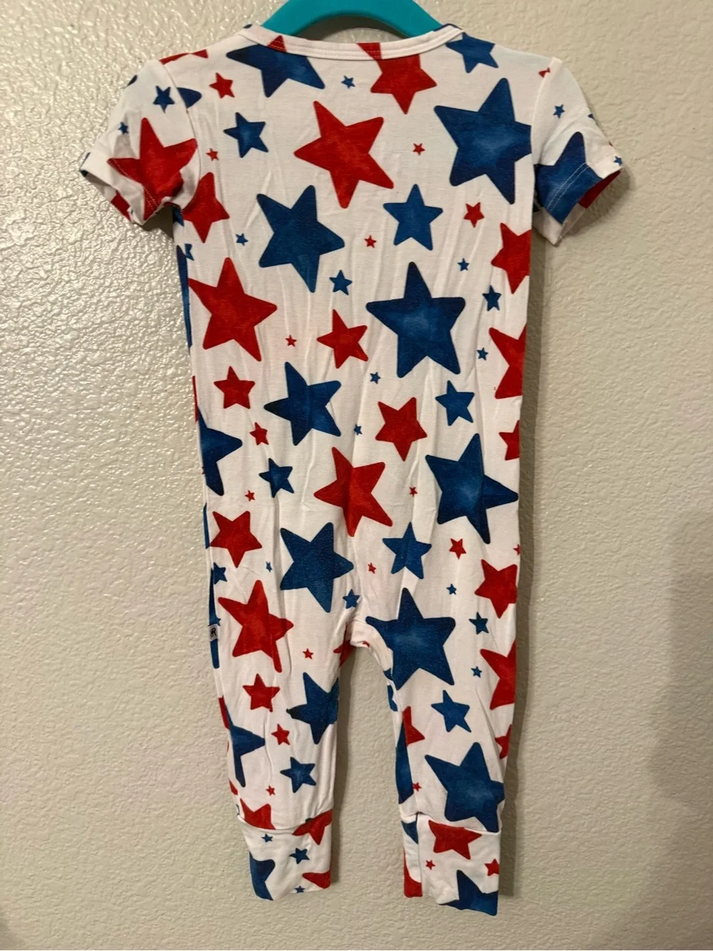 Kids Star-Print Zip One-Piece Pajama - Red & Blue